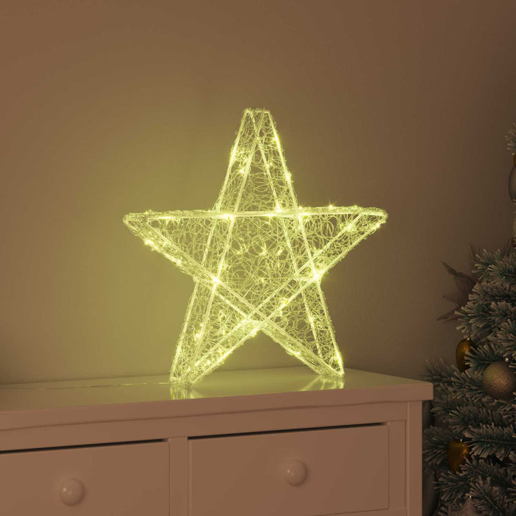Vidaxl 3d ster 50 led's warmwit 55 x 53,5 x 10 cm acryl