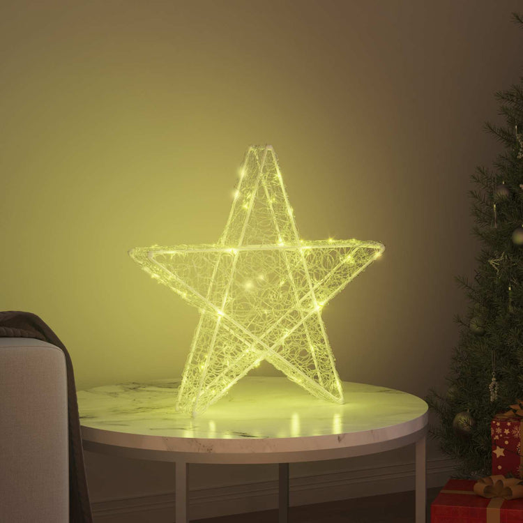 Vidaxl 3d ster 50 led's warmwit 55 x 53,5 x 10 cm acryl