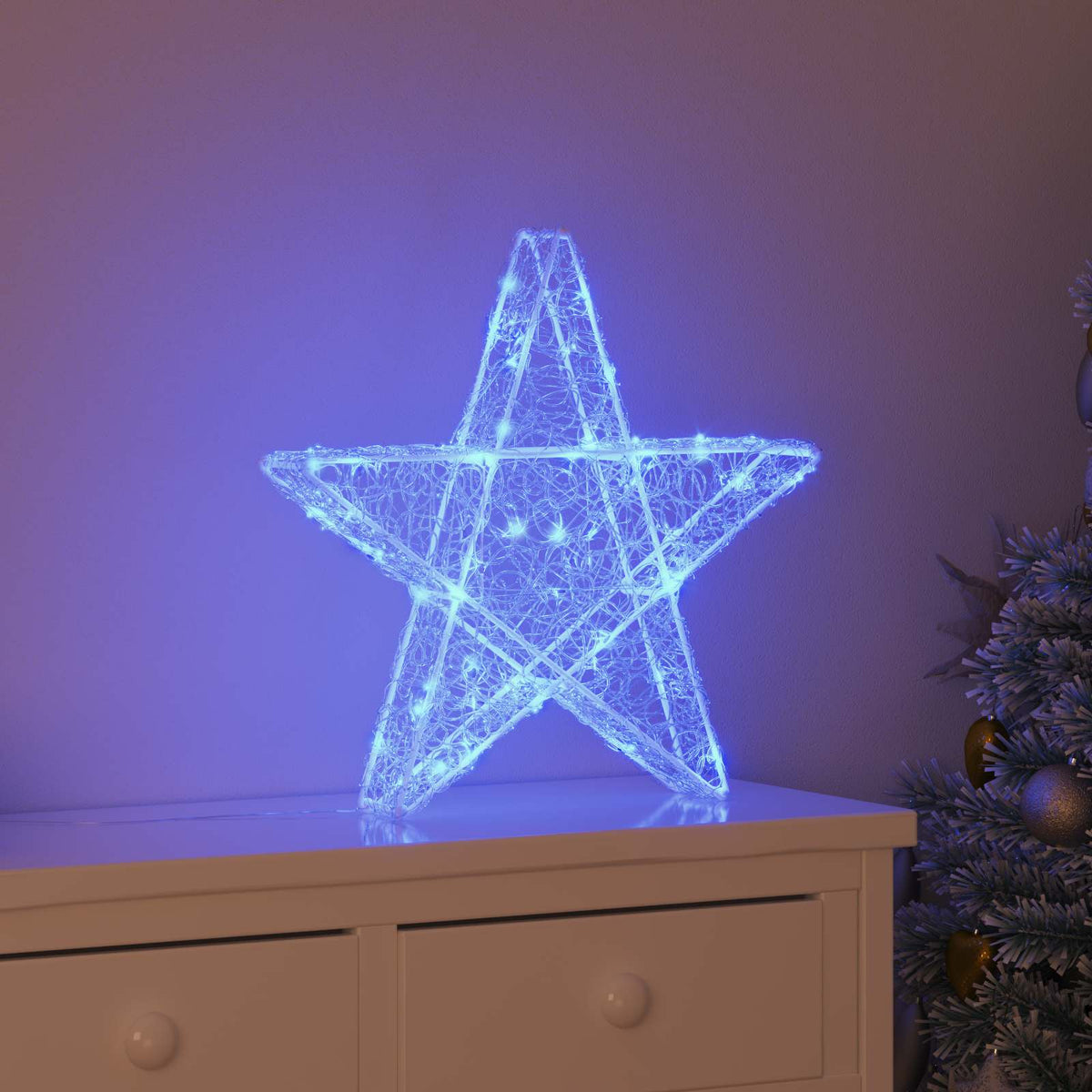 Vidaxl 3d ster 50 led's blauw 55 x 53,5 x 10 cm acryl