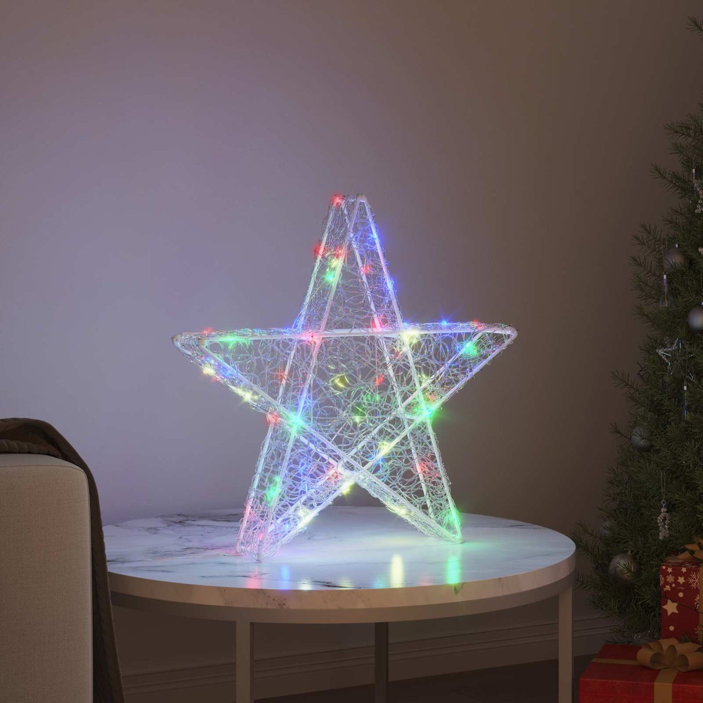 Vidaxl 3d ster met 50 led multikleur 55 x 53,5 x 10 cm acryl