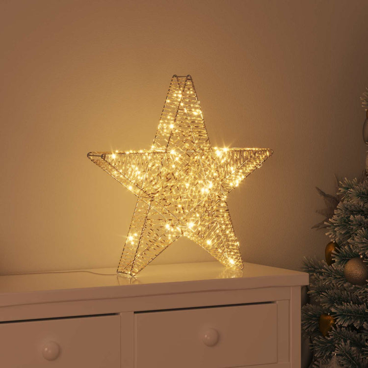 Vidaxl 3d ster 50 led's warmwit 55 x 52.5 x 9 cm pet