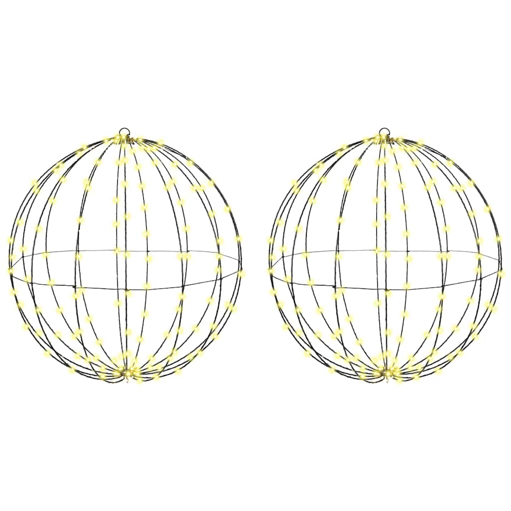 Vidaxl bal met 384 led 2 pcs warmwit 59,5 x 59,5 x 63 cm metaal
