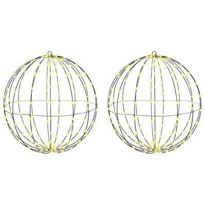 Vidaxl bal met 384 led 2 pcs warmwit 59,5 x 59,5 x 63 cm metaal