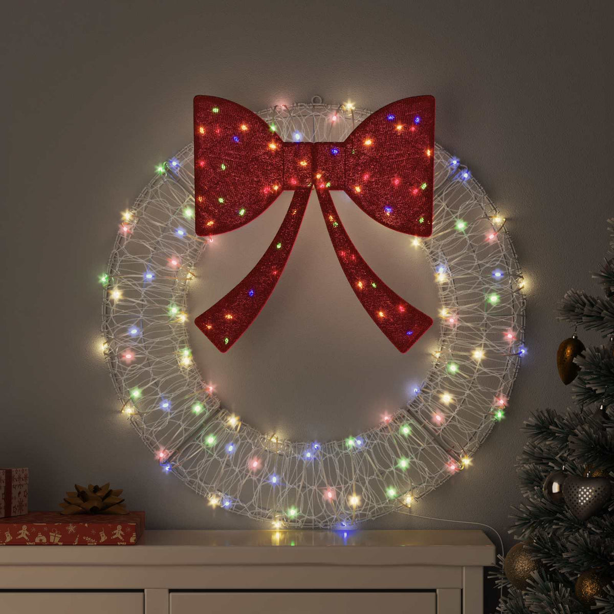 Vidaxl krans 60 led's multikleur 76 x 76 x 8,5 cm acryl