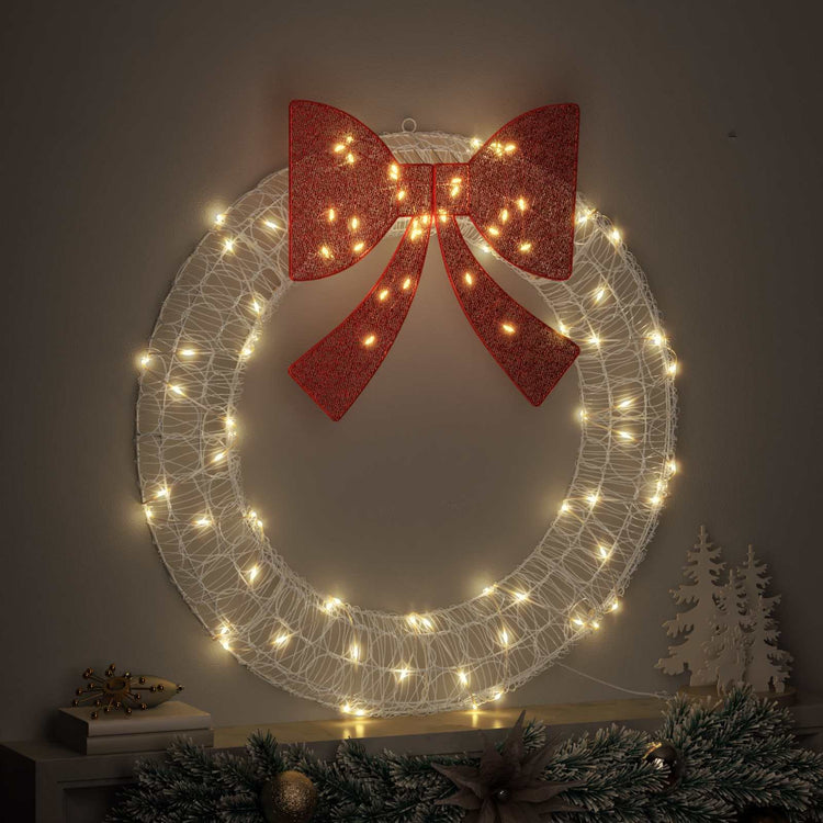 Vidaxl krans 80 led's warmwit 92 x 92 x 9,5 cm acryl