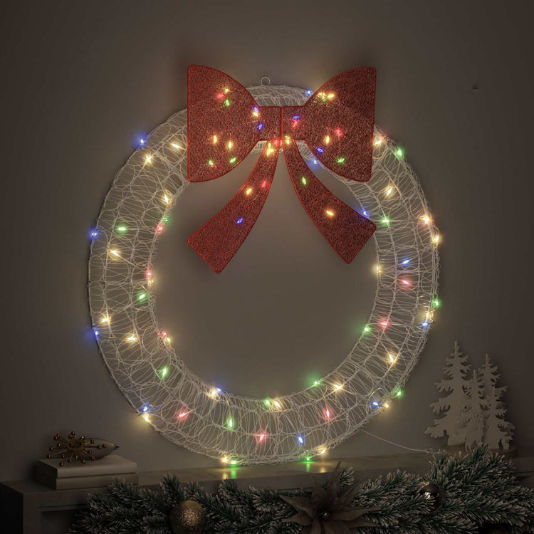 Vidaxl krans 80 led's multikleur 92 x 92 x 9,5 cm acryl