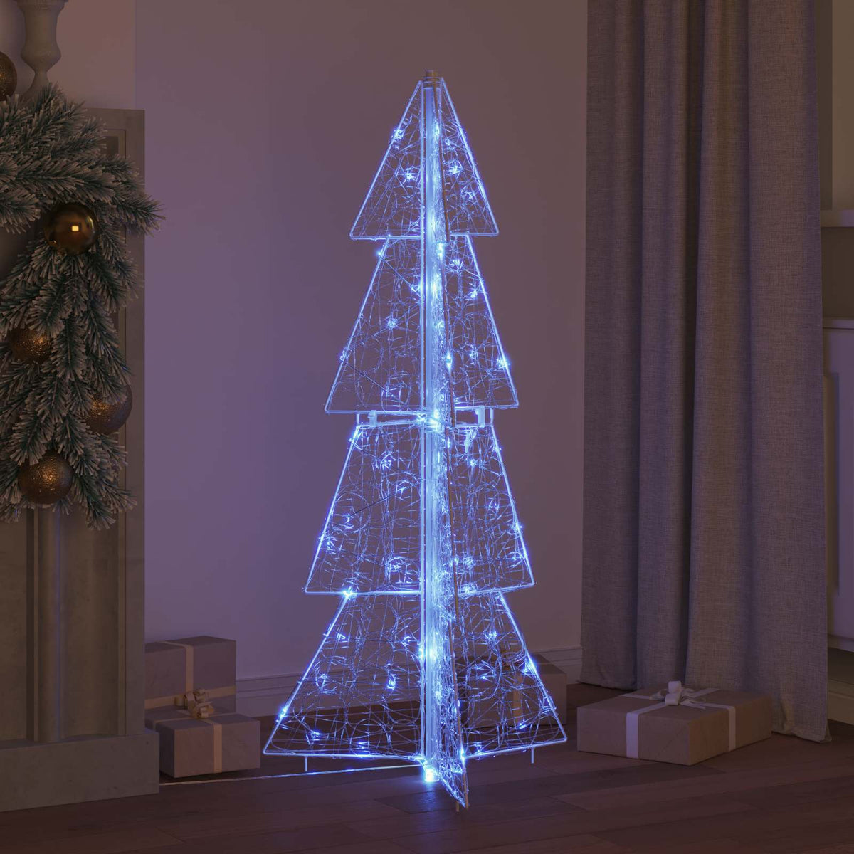 Vidaxl kerstboom met 100 led blauw 120 cm acryl