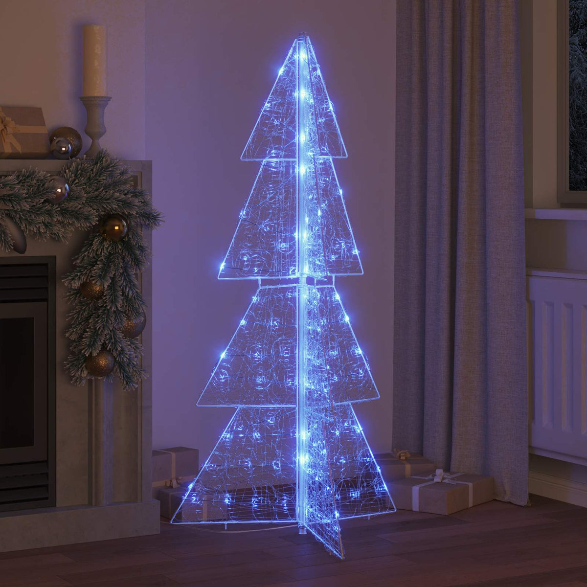 Vidaxl kerstboom met 160 led blauw 150 cm acryl