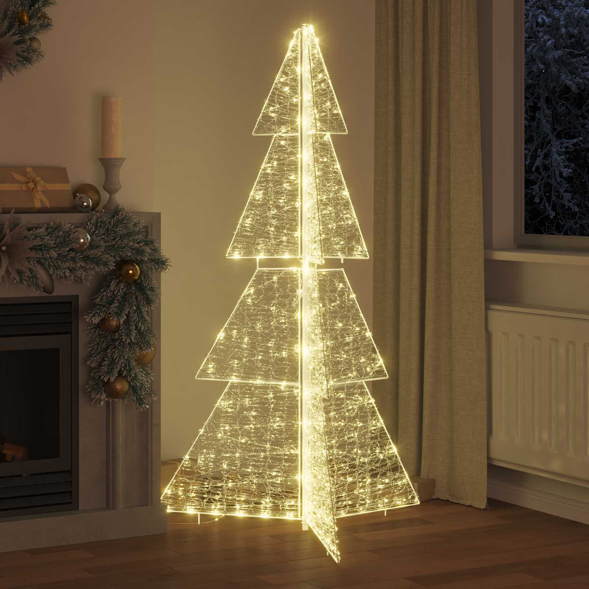 Vidaxl kerstboom met 240 led warmwit 180 cm acryl