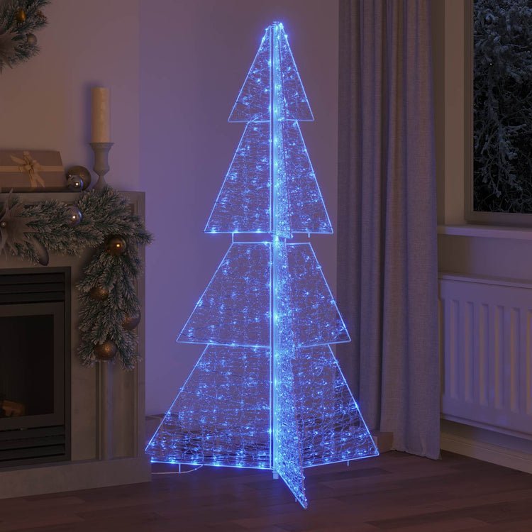 Vidaxl kerstboom met 240 led blauw 180 cm acryl