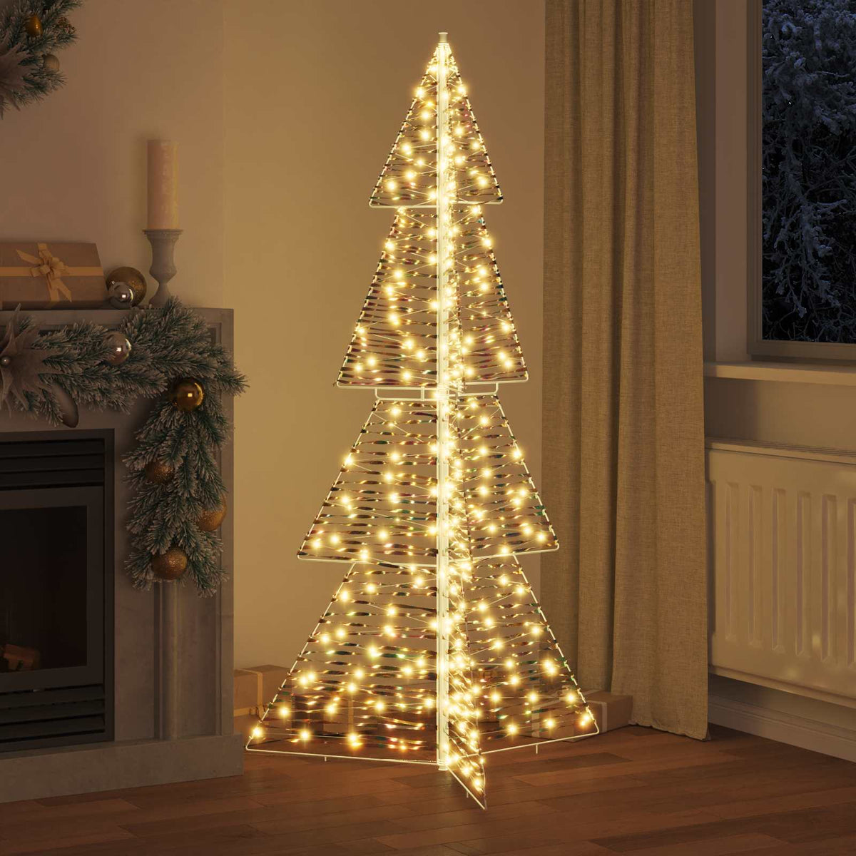 Vidaxl kerstboom met 240 led warmwit 180 cm pet