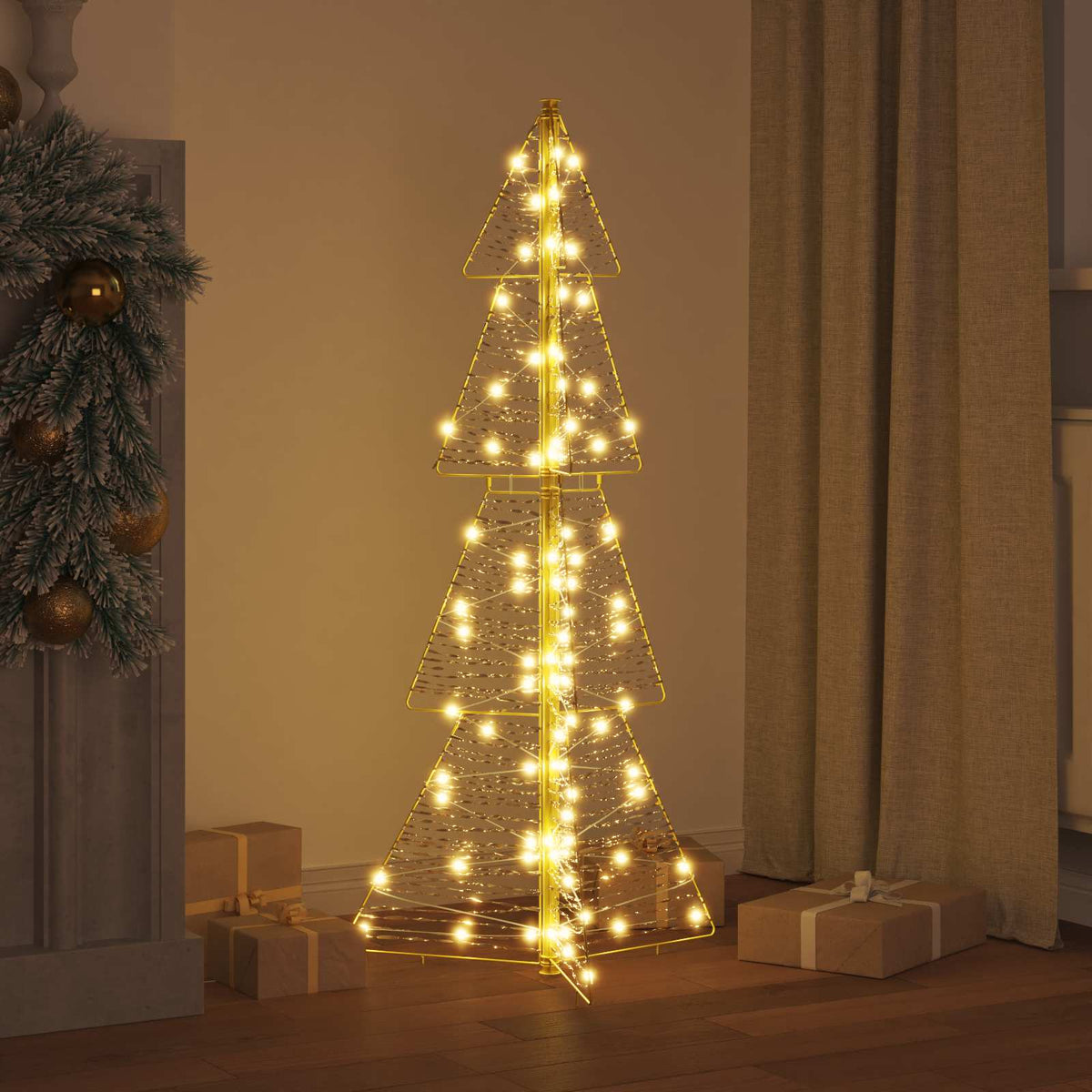 Vidaxl kerstboom met 100 led warmwit 120 cm pet
