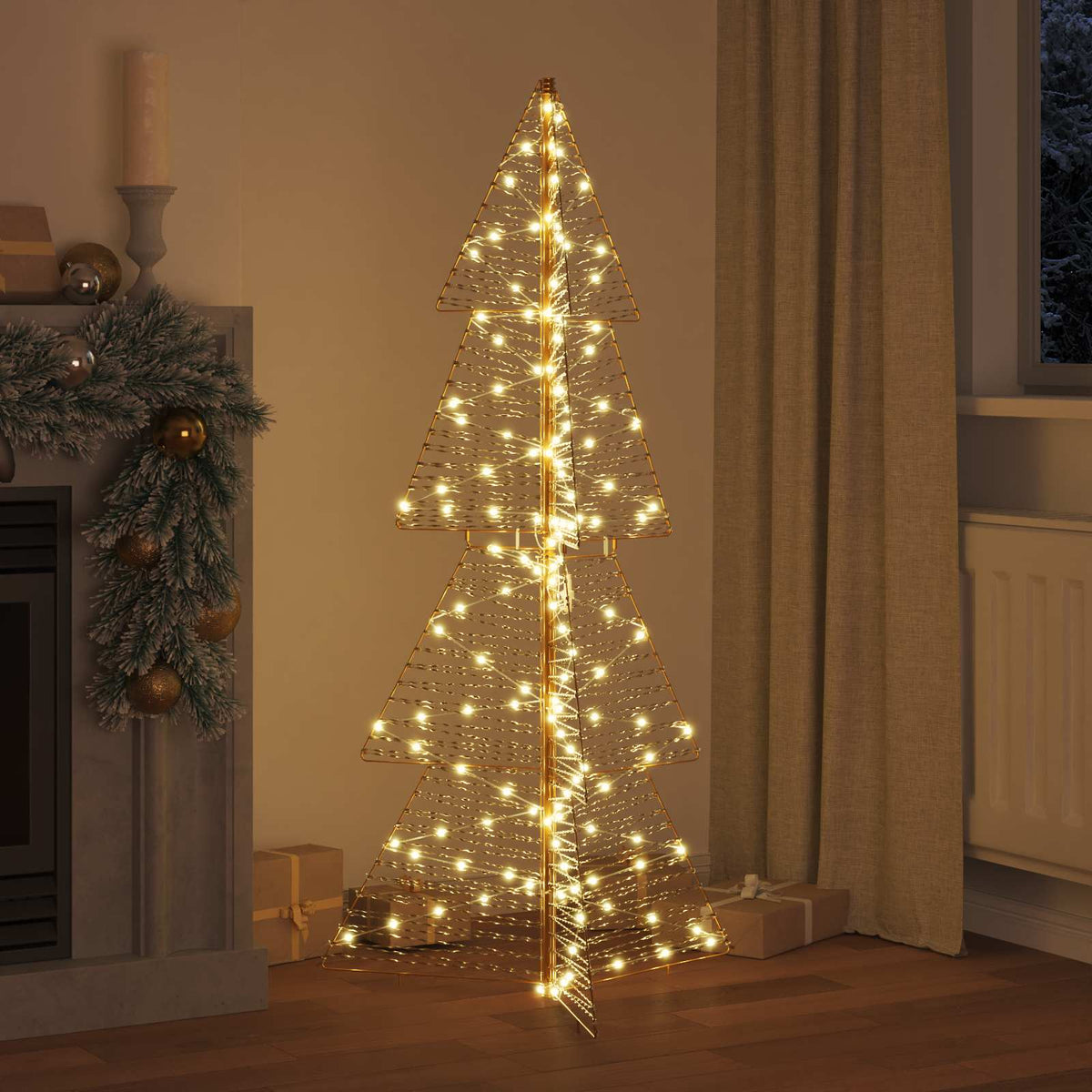 Vidaxl kerstboom met 160 led warmwit 150 cm pet