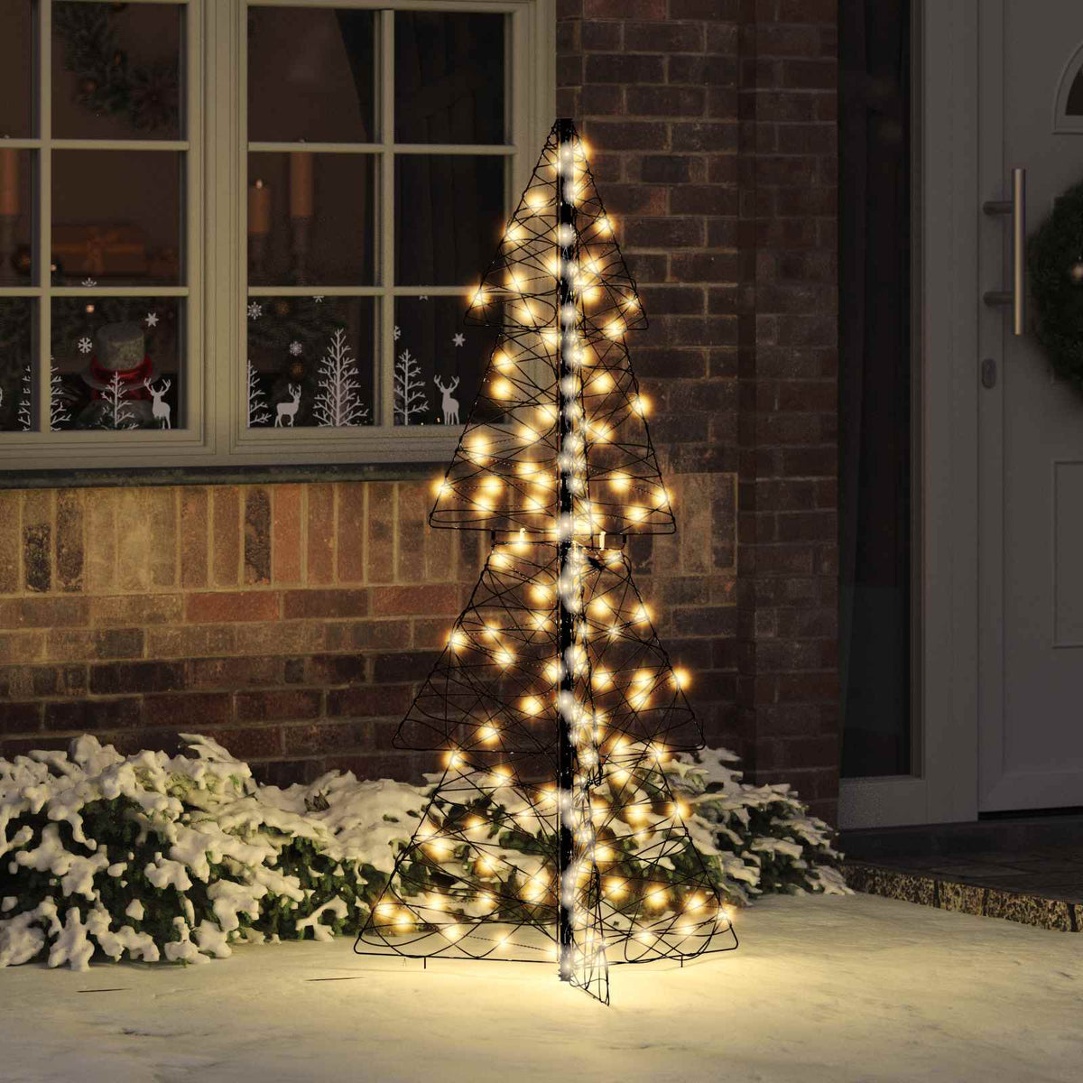 Vidaxl kerstboom 160 led's warmwit 150 cm rattan