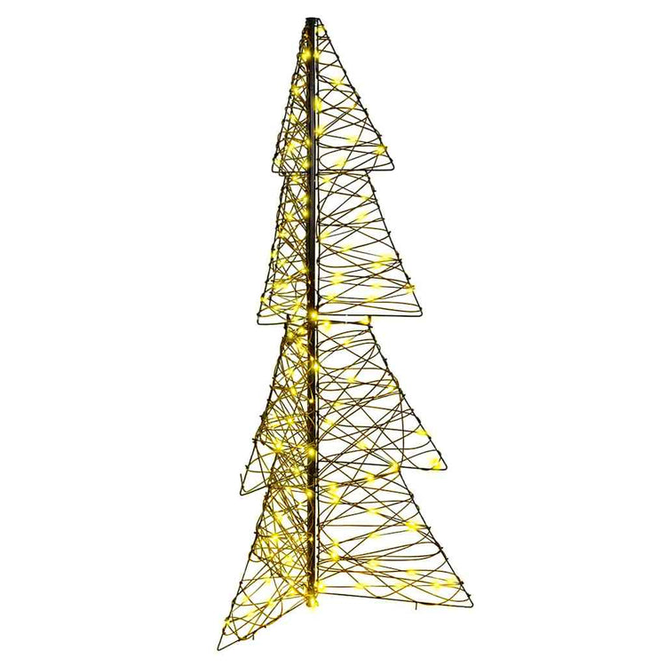 Vidaxl kerstboom 160 led's warmwit 150 cm rattan