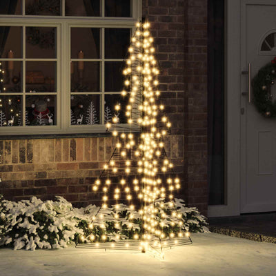 Vidaxl kerstboom met 240 led warmwit 180 cm rattan