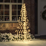 Vidaxl kerstboom warmwit 180 cm rattan 240 led's - afbeelding 1