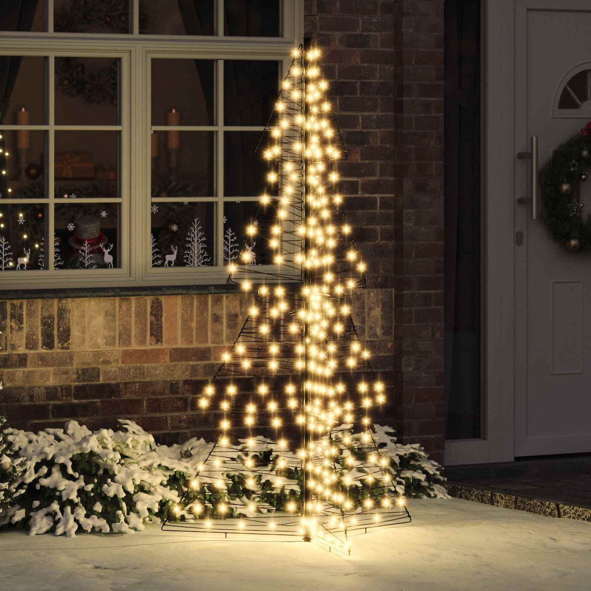 Vidaxl kerstboom 240 led's warmwit 180 cm rattan
