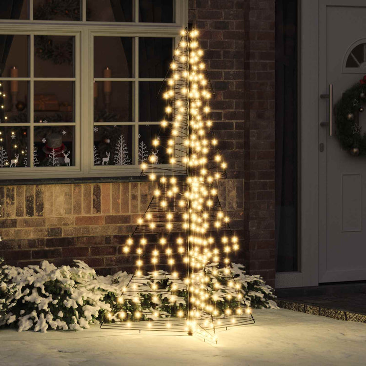Vidaxl kerstboom 240 led's warmwit 180 cm rattan
