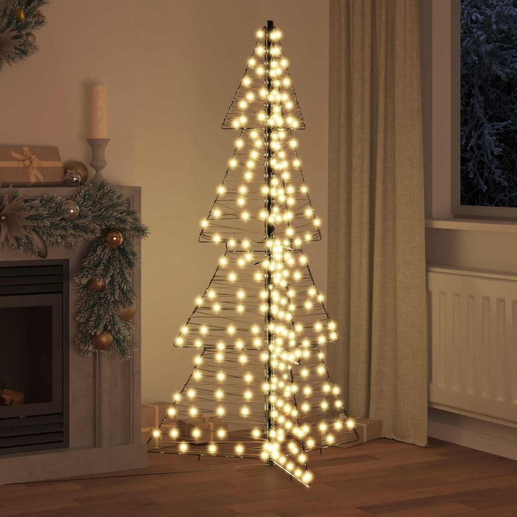 Vidaxl kerstboom 240 led's warmwit 180 cm rattan