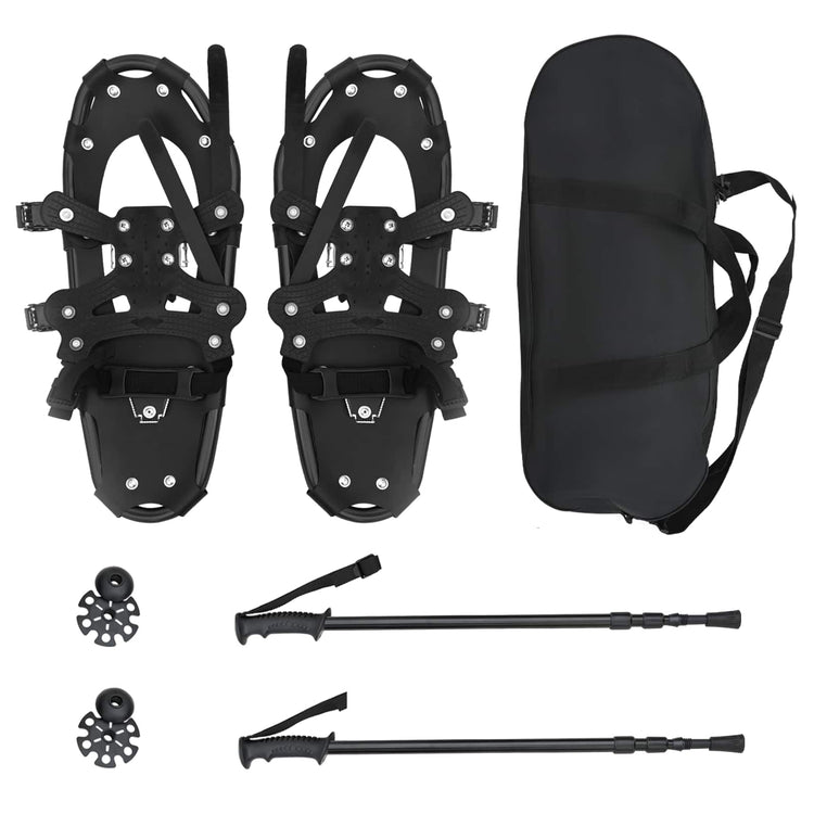 Vidaxl 3 in 1 sneeuwschoenen met wandelschoenen zwart 53 x 21 cm