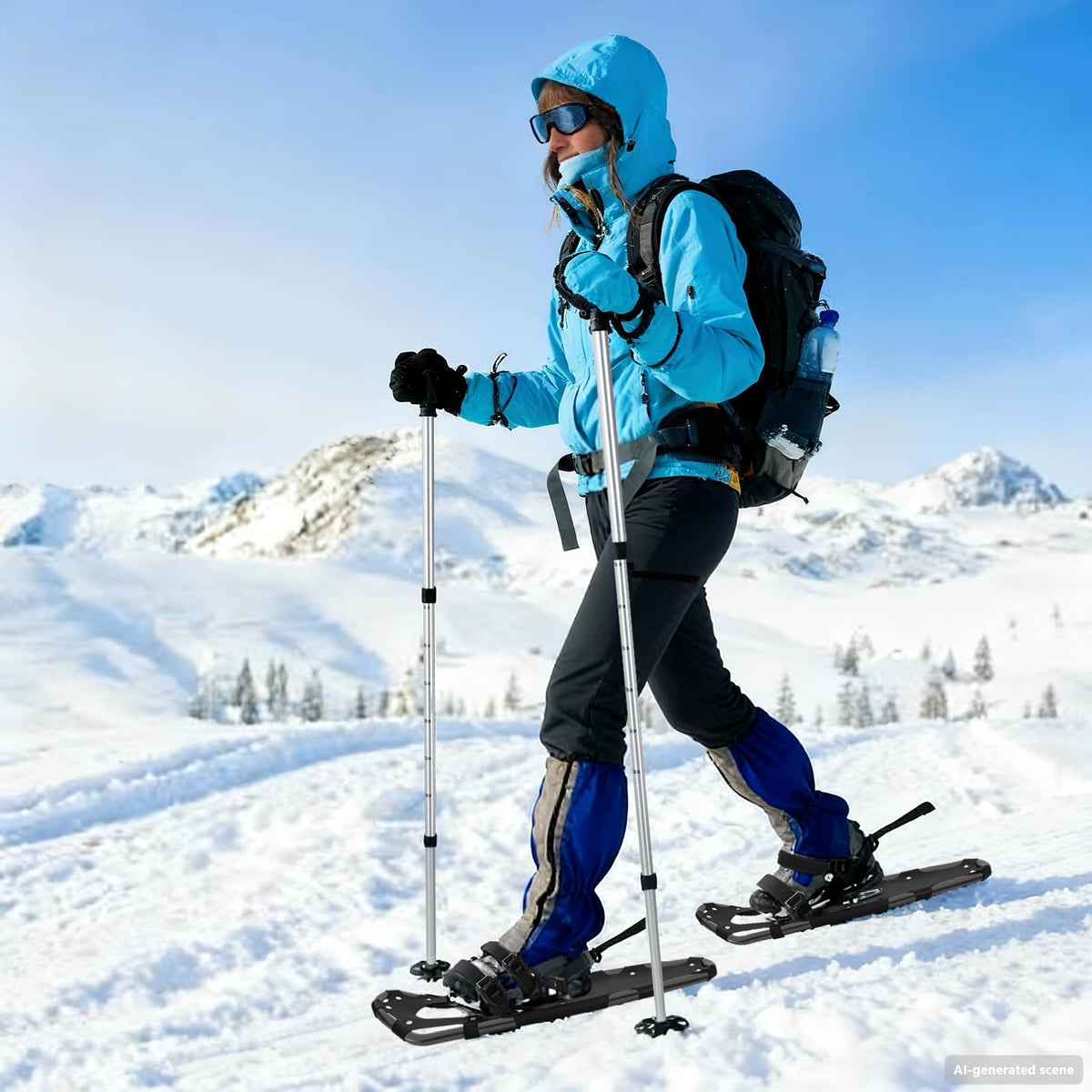 Vidaxl 3 in 1 sneeuwschoenen zwart 78,5 x 22 cm aluminium en hdpe