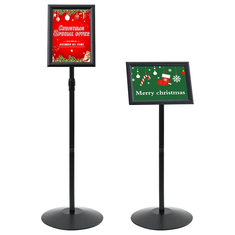 Vidaxl pedestal posterstand zilver a4 pvc en staal