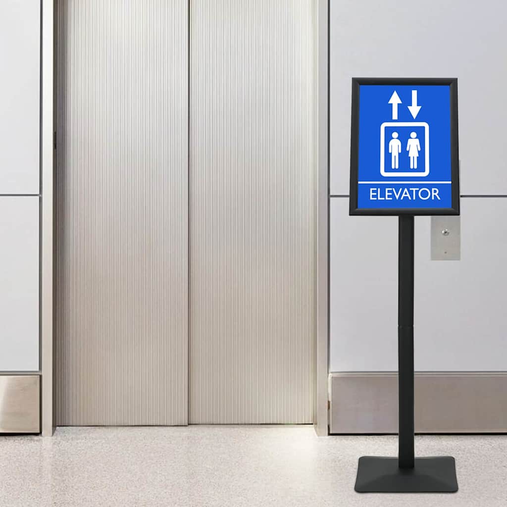 Vidaxl pedestal posterstand zilver a3 pvc en gietijzer