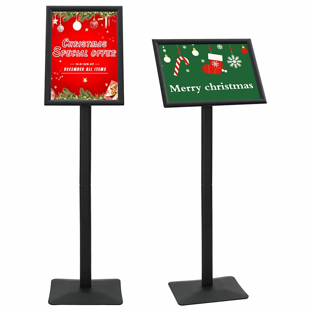 Vidaxl pedestal posterstand zilver a3 pvc en gietijzer