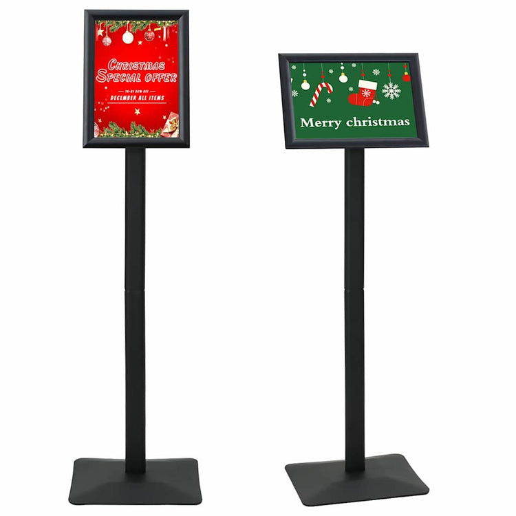 Vidaxl pedestal posterstand zilver a4 pvc en gietijzer