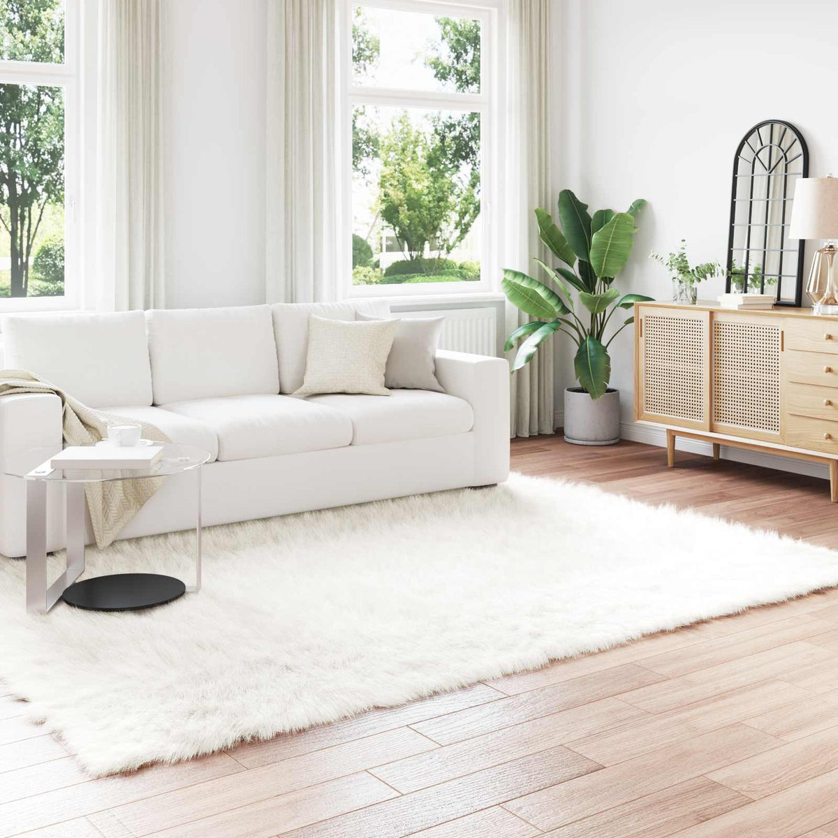 Vidaxl tapijt van imitatie tafalla wit 240 x 340 cm polyester