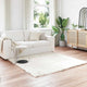Vidaxl tapijt van imitatie tafalla wit 120 x 120 cm polyester
