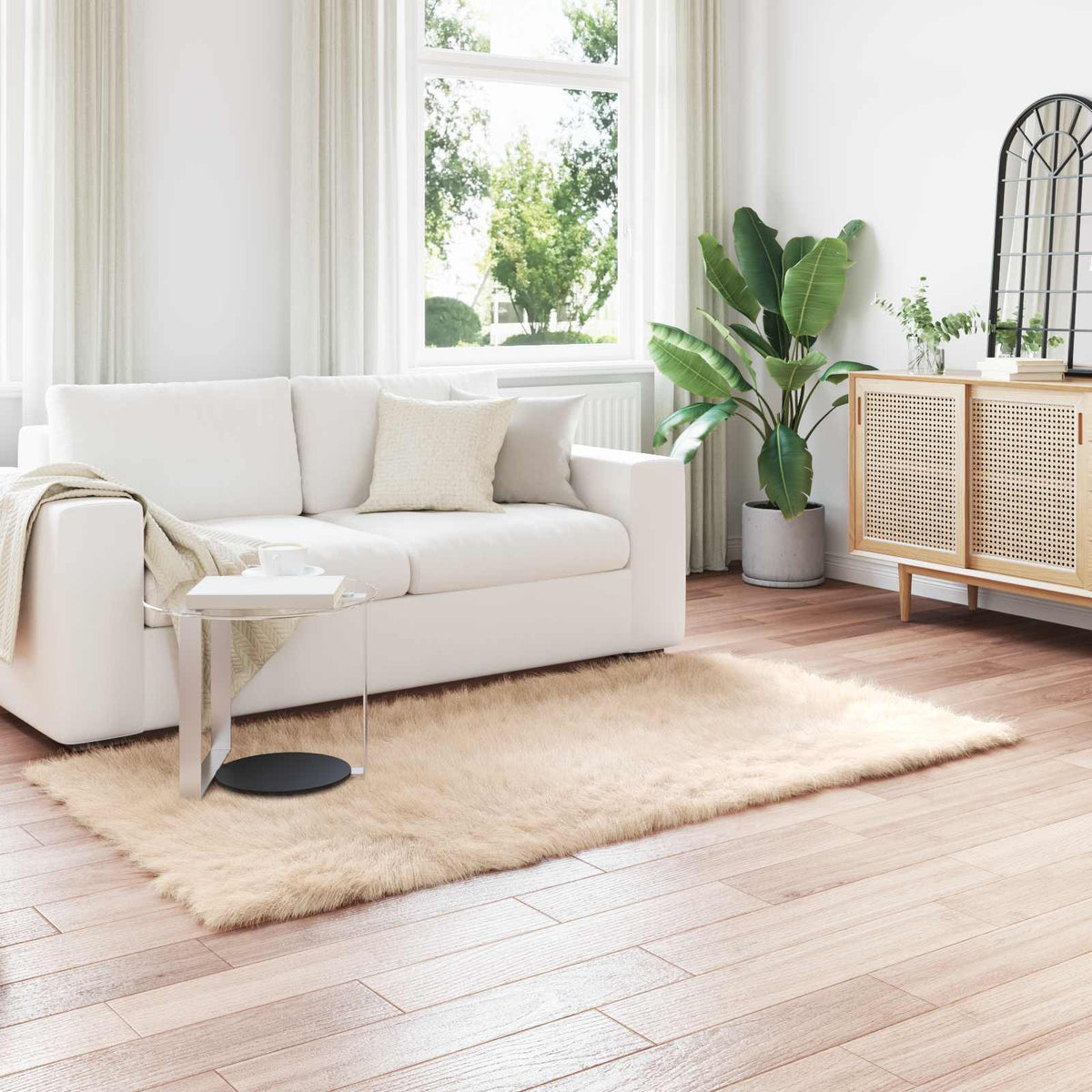 Vidaxl tapijt van imitatie tafalla beige 80 x 200 cm polyester