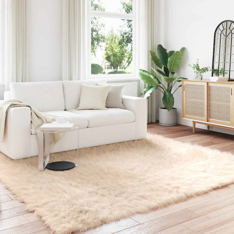 Vidaxl tapijt van imitatie tafalla beige 240 x 240 cm polyester