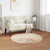 Vidaxl nep schapenvacht tapijt tafalla beige ø 120 cm polyester