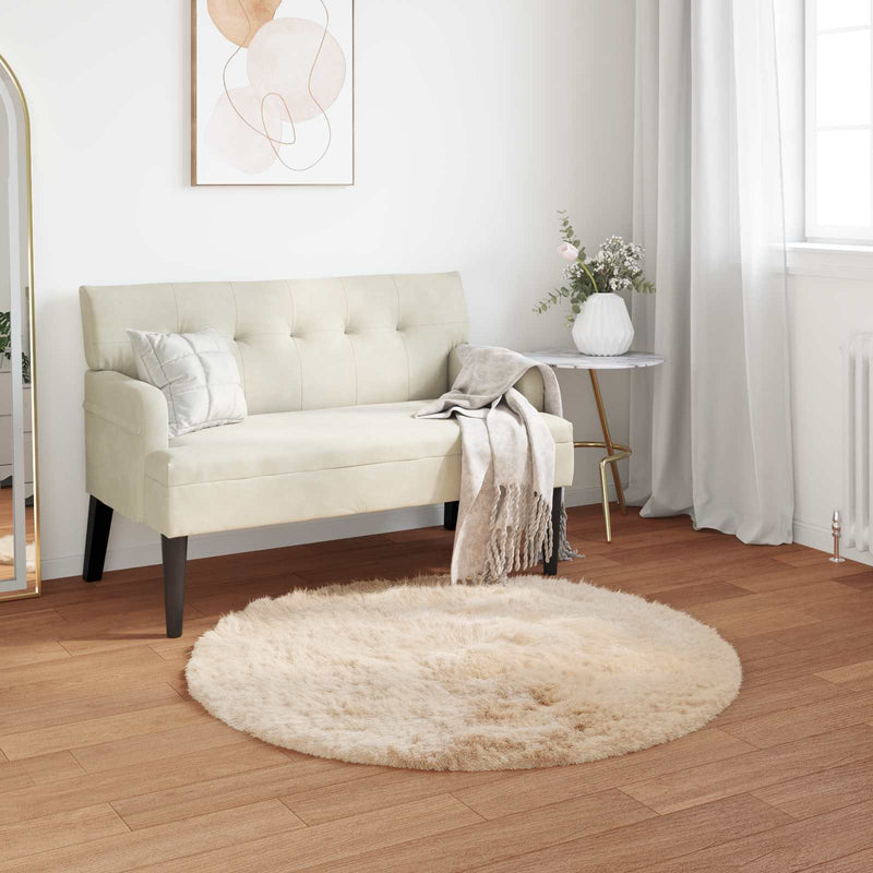 Vidaxl nep schapenvacht tapijt tafalla beige ø 120 cm polyester