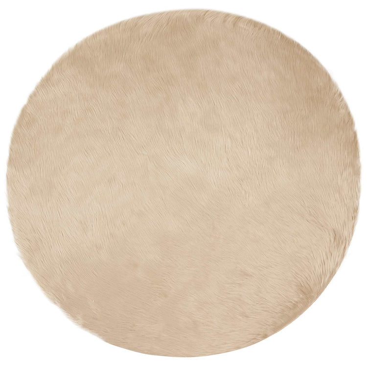 Vidaxl tapijt van imitatie tafalla beige ø 160 cm polyester