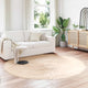 Vidaxl tapijt van imitatie tafalla beige ø 200 cm polyester