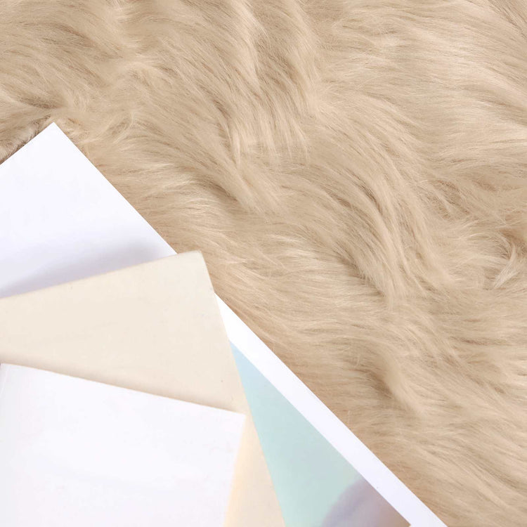 Vidaxl tapijt van imitatie tafalla beige ø 200 cm polyester
