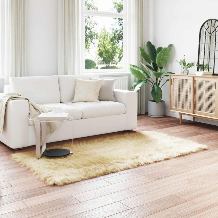 Vidaxl tapijt van imitatie tafalla crèmekleurig 80 x 200 cm polyester