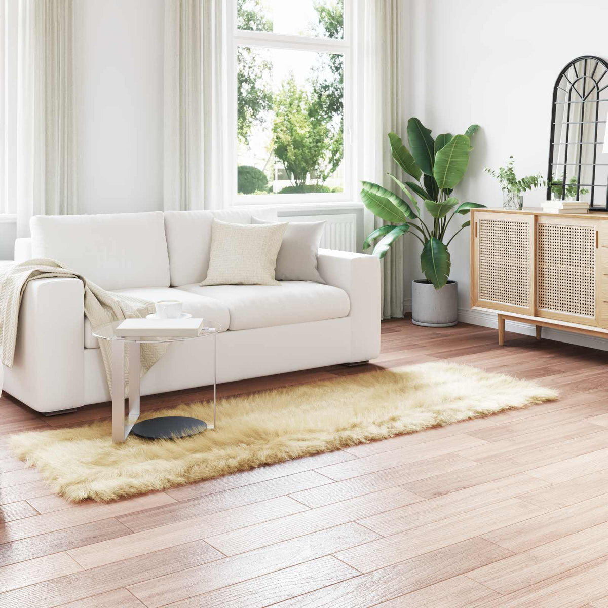 Vidaxl tapijt van imitatie tafalla crèmekleurig 80 x 250 cm polyester