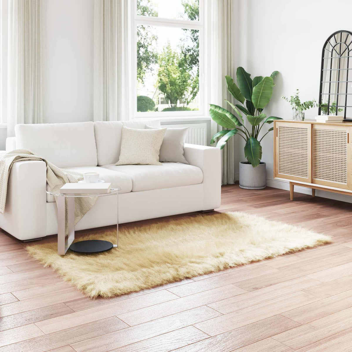 Vidaxl tapijt van imitatie tafalla crèmekleurig 160 x 230 cm polyester