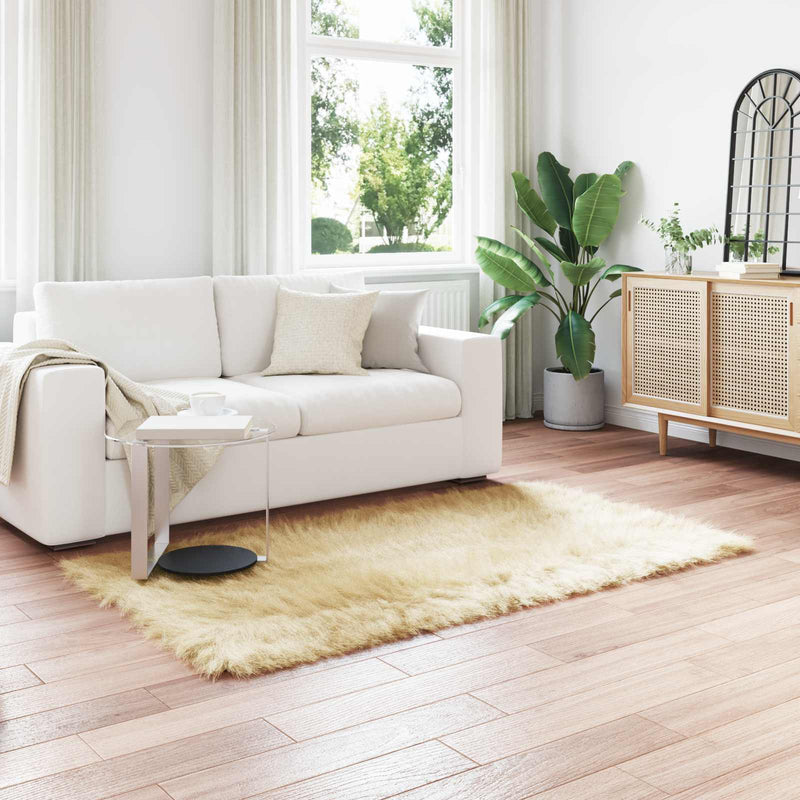 Vidaxl nep schapenvacht tapijt tafalla crème 160 x 230 cm polyester
