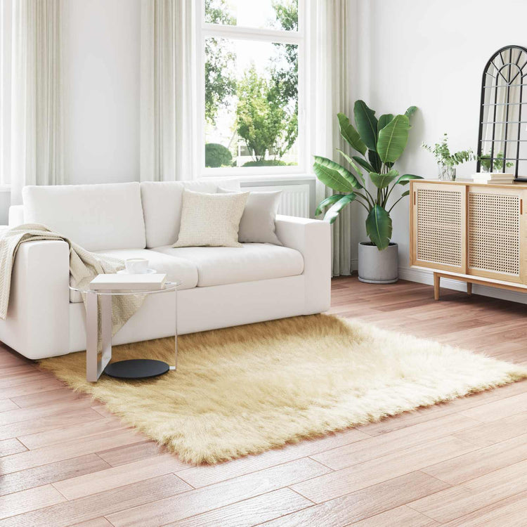 Vidaxl tapijt van imitatie tafalla crèmekleurig 160 x 160 cm polyester