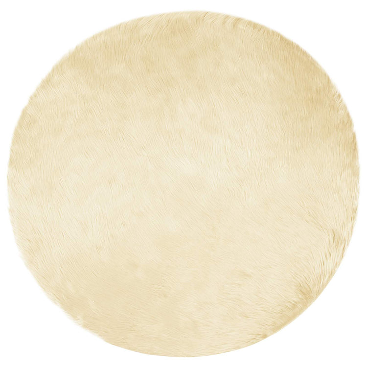 Vidaxl tapijt van imitatie tafalla crèmekleurig ø 120 cm polyester