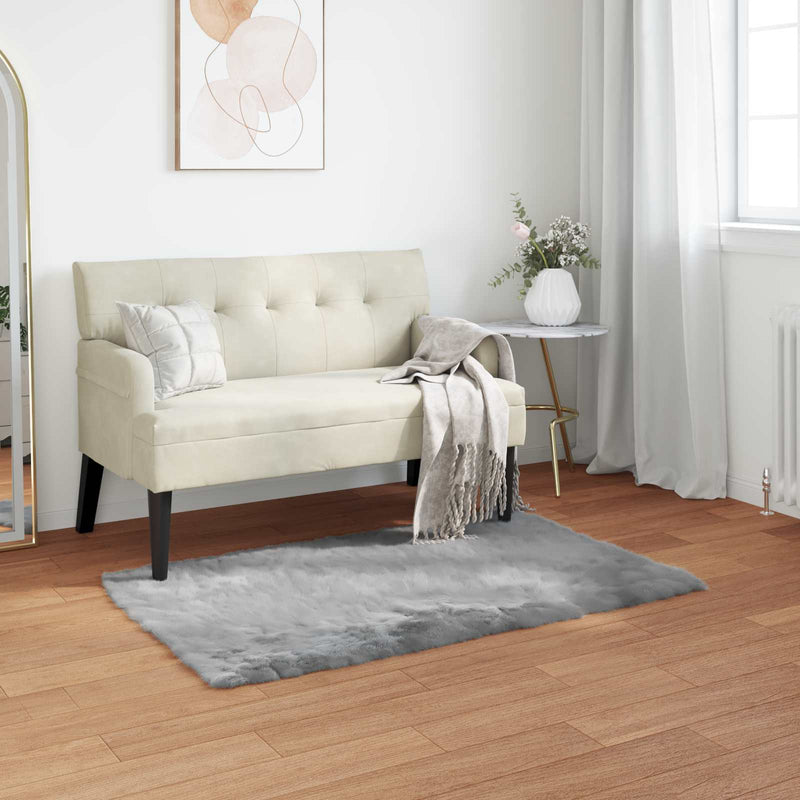 Vidaxl nep schapenvacht tapijt tafalla grijs 60 x 110 cm polyester