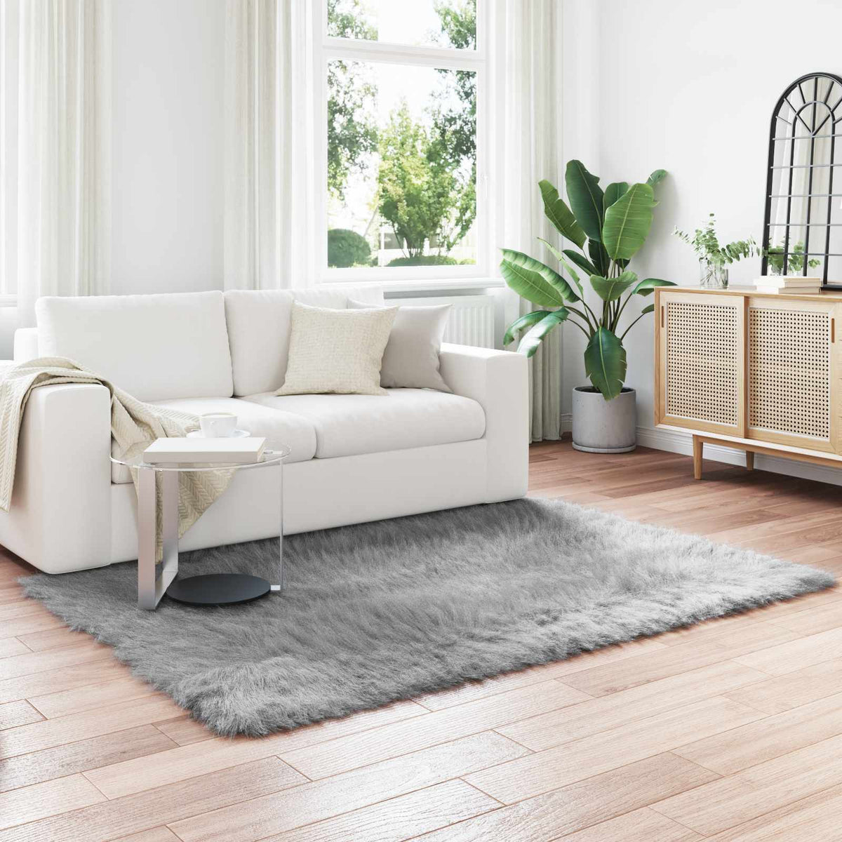 Vidaxl tapijt van imitatie tafalla grijs 140 x 200 cm polyester