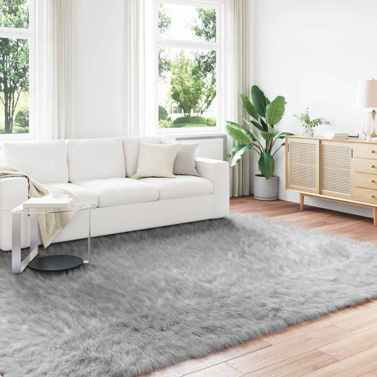 Vidaxl tapijt van imitatie tafalla grijs 240 x 340 cm polyester