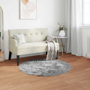 Vidaxl tapijt van imitatie tafalla grijs ø 120 cm polyester - afbeelding 1