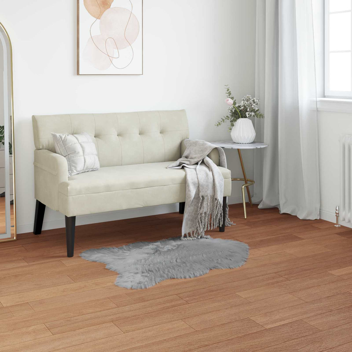 Vidaxl tapijt van imitatie tafalla grijs 80 x 120 cm polyester